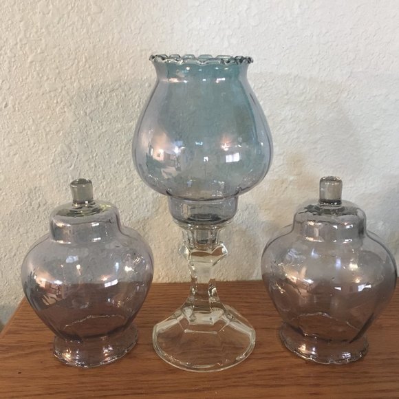 Home Interiors Other - Three Vintage Blue Ruffled Edge Home Interior Votive Cups